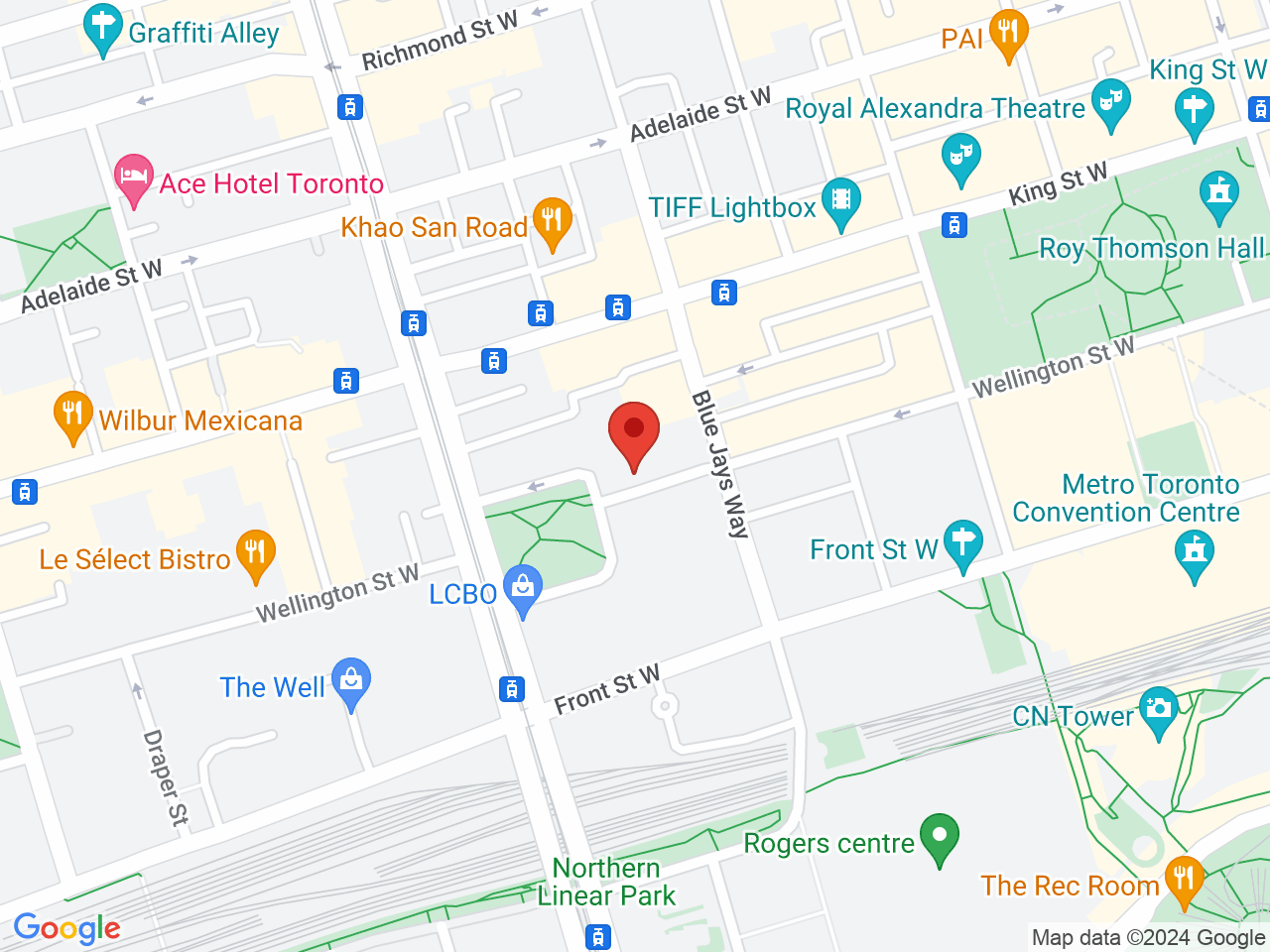 Street map for BLLRDR, 348 Wellington St W, Toronto ON