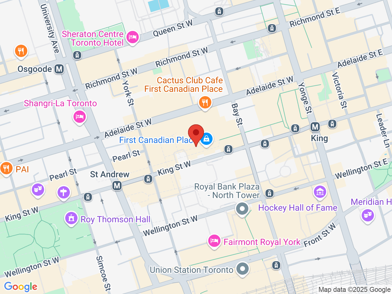 Street map for CannMart Inc, 100 King St W #1600, Toronto ON