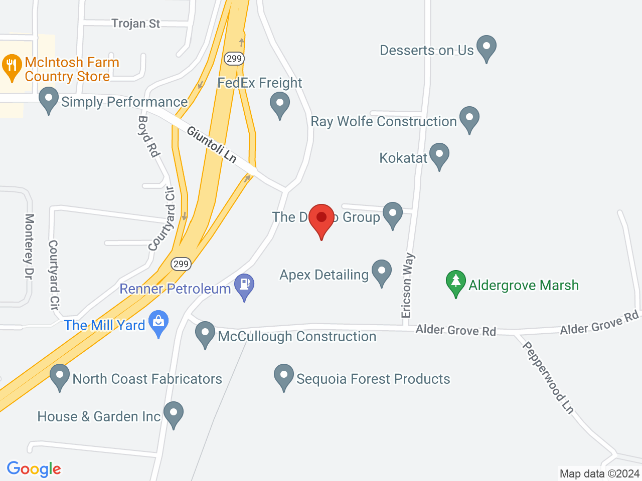 Street map for Papa's Herb, 55 Ericson Ct., Arcata CA
