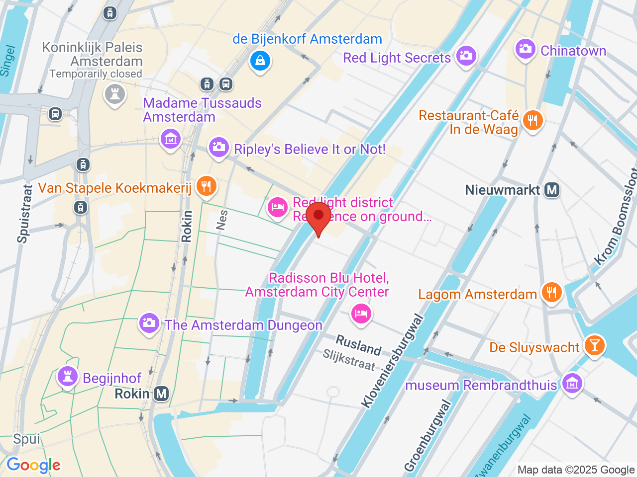 Street map for Green House Seed Co., Oudezijds Voorburgwal 191, 1012 EW, Amsterdam 