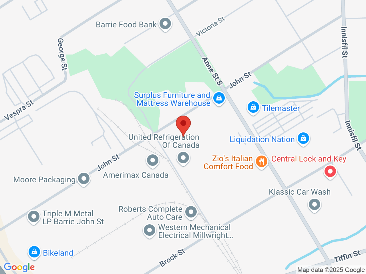 Street map for Labs Cannabis, 151 John St., Barrie ON