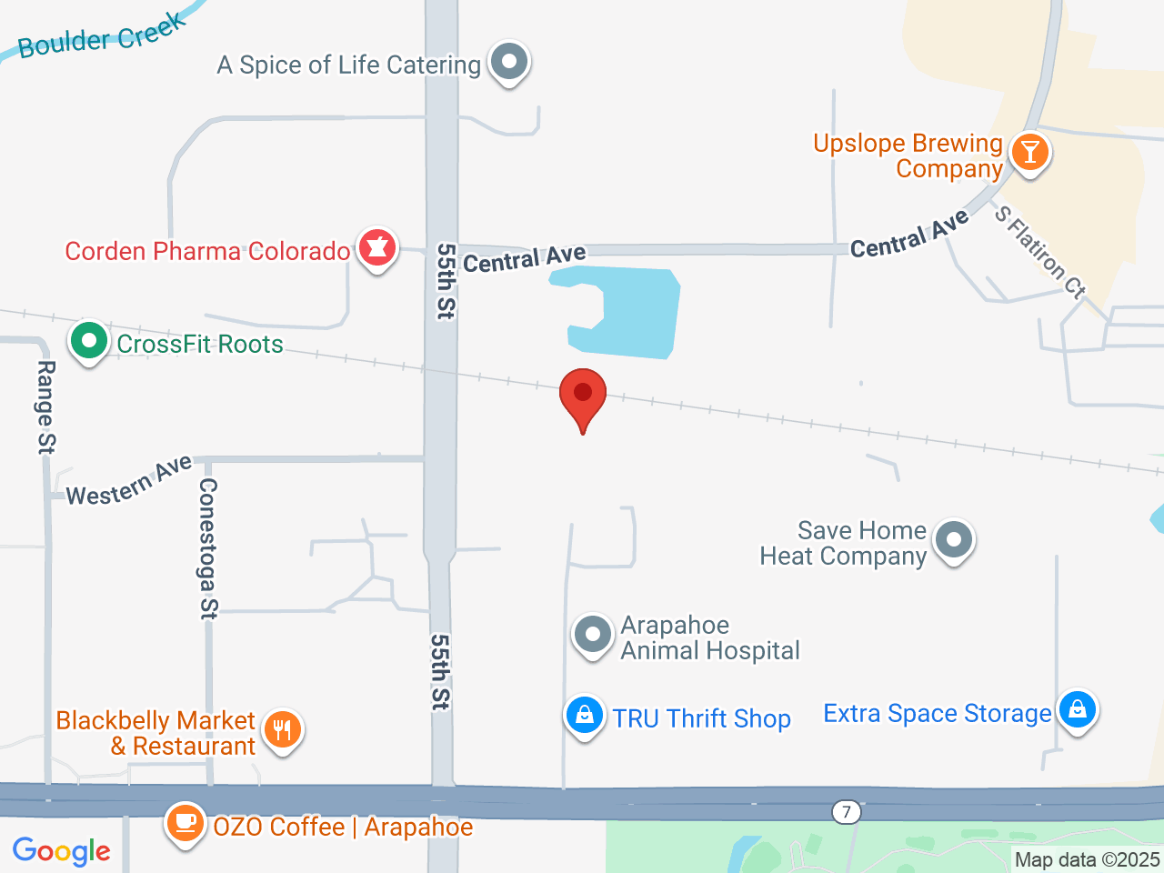 Street map for O.Pen Reserve, 5575 Arapahoe Ave., Suite A, Boulder CO