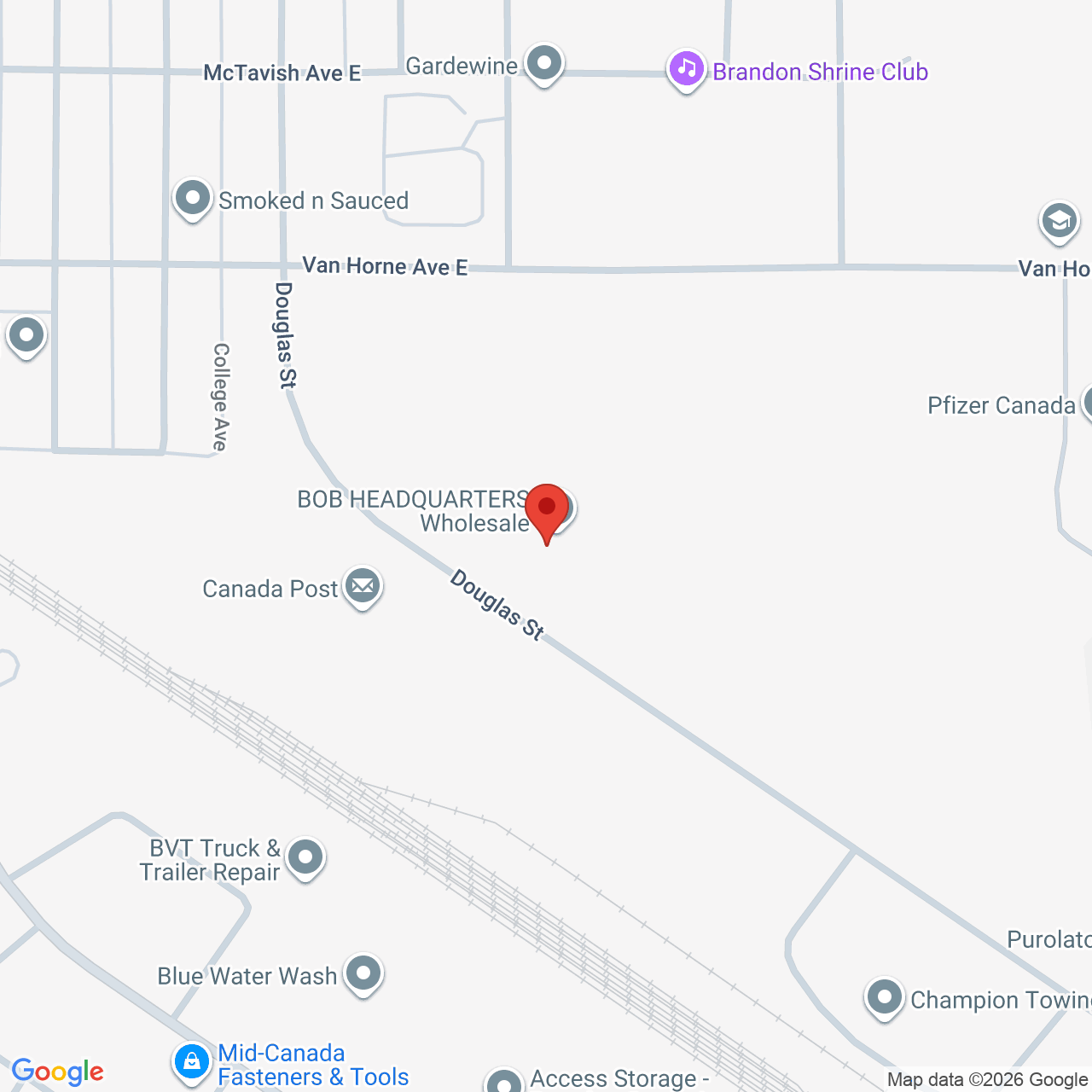 Street map for FUME, 915 Douglas St, Brandon MB