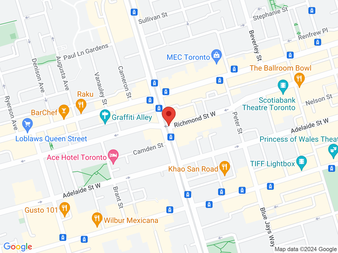 Street map for Back Forty, 777 Richmond St W Unit 002, Toronto ON