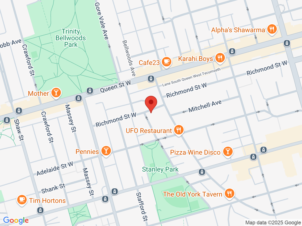 Street map for Back Forty, 777 Richmond St W Unit 002, Toronto ON