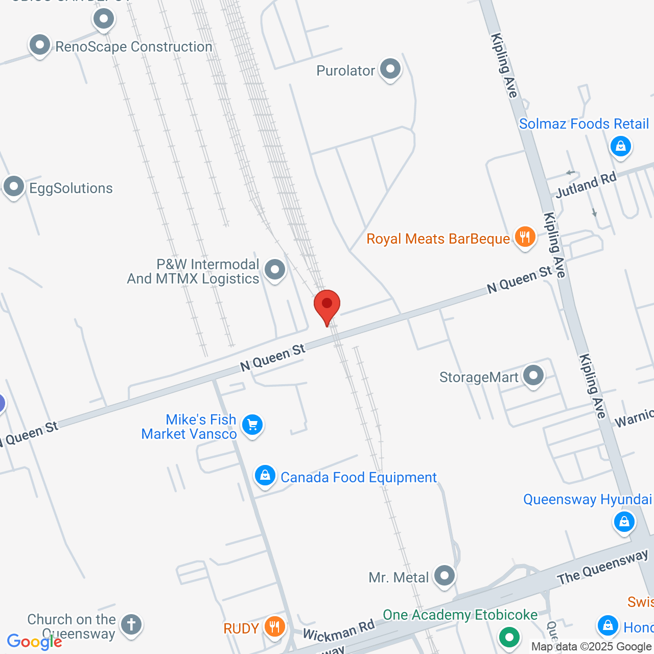 Street map for Olli Brands, 30 North Queen Street Unit 5, Etobicoke ON