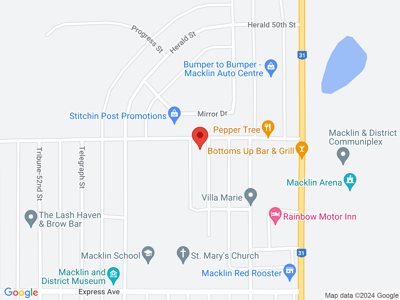 Street map for Organnicraft, 5508 48 St, Macklin SK