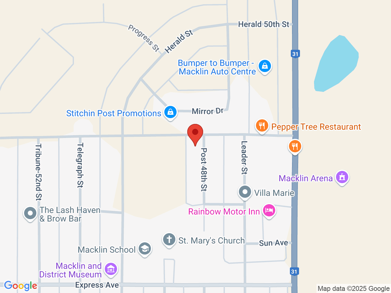 Street map for Organnicraft, 5508 48 St, Macklin SK