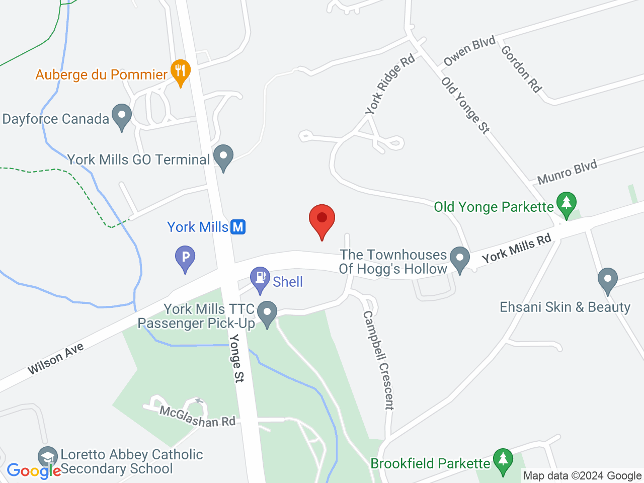 Street map for Bogart's Kitchen, 36 York Mills Rd #500, North York ON