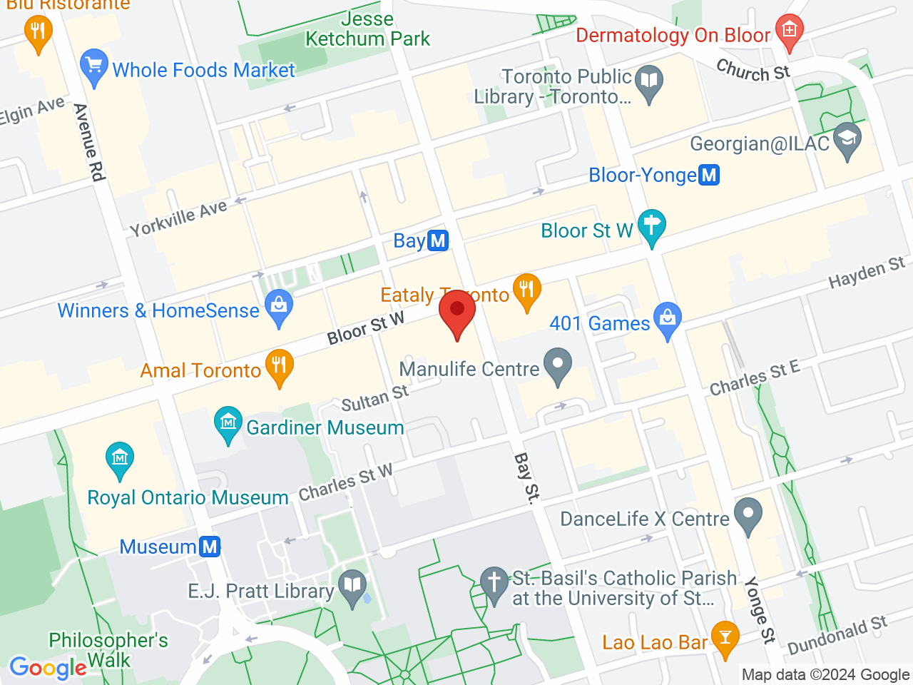 Street map for Purfarma, 77 Bloor St W, Toronto ON