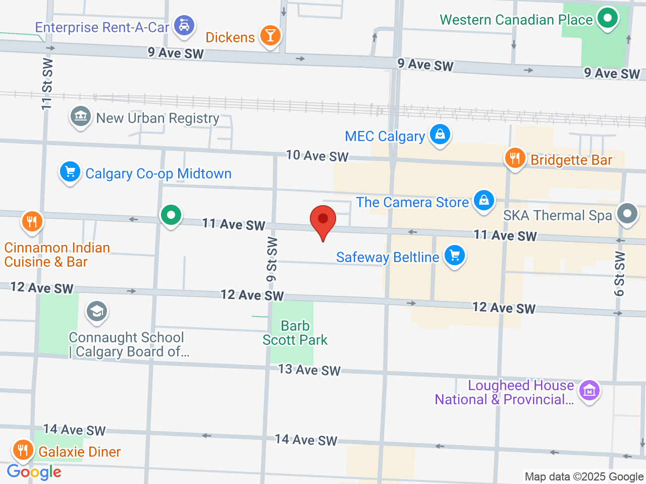 Street map for Revity CBD, #300, 919 - 11 Ave SW, Calgary AB