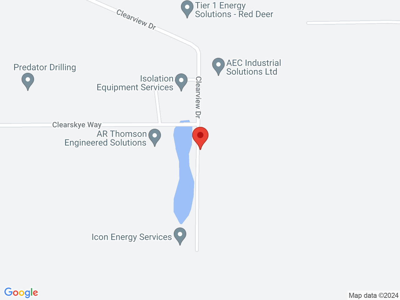 Street map for Dab Bods, 255 Clearview Dr., Red Deer County AB