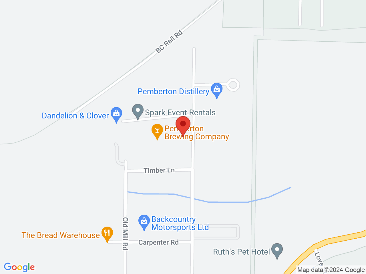 Street map for Pure Pulls, 7341 Industrial Way, Pemberton BC