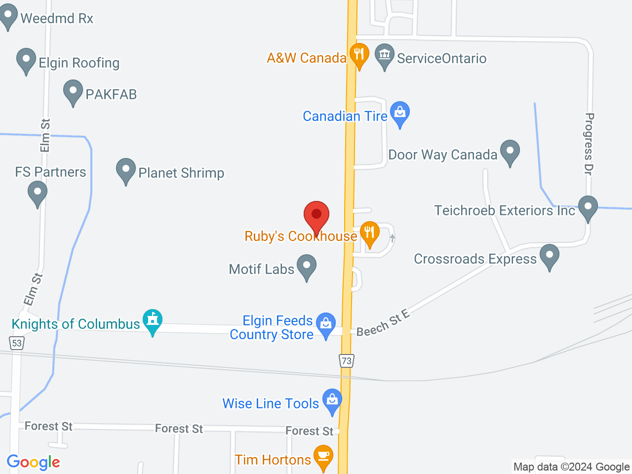 Street map for Ambr, 516 John St N, Aylmer ON
