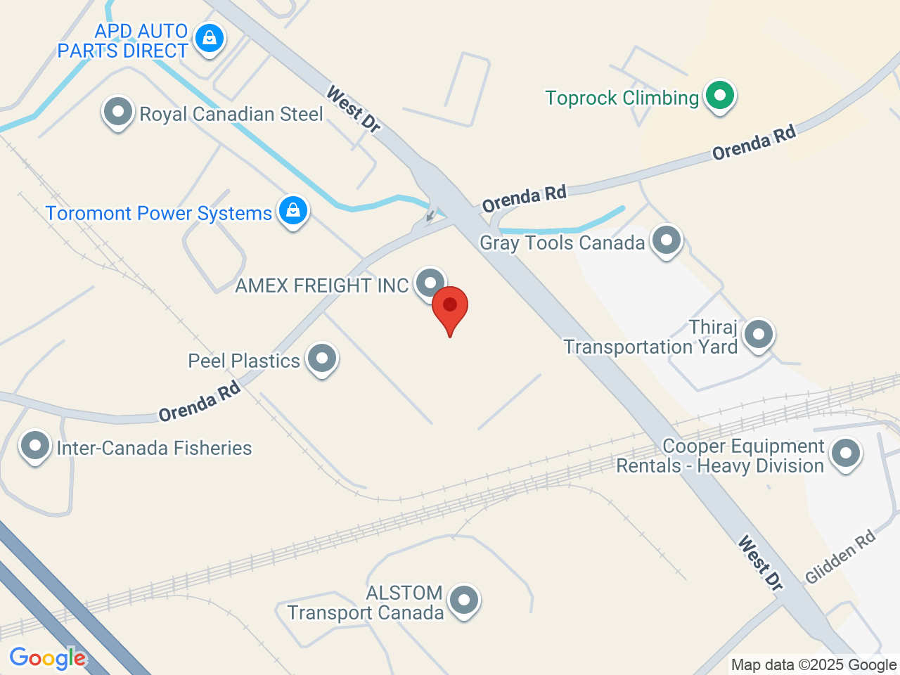 Street map for Hustle & Shake, 275 Orenda Rd., Brampton ON