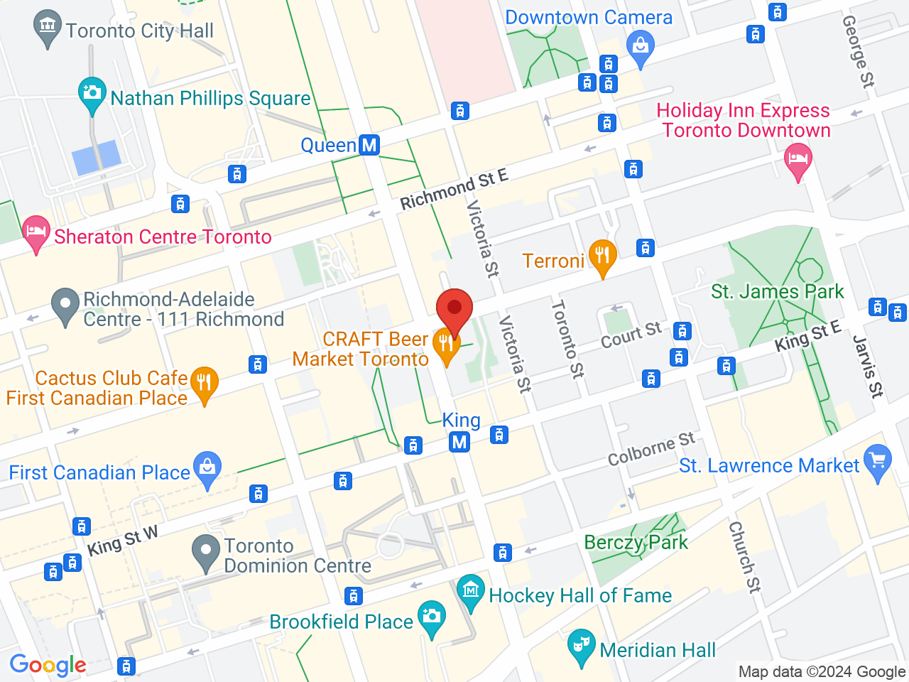 Street map for HashCo, 1 Adelaide Street E., #801, Toronto ON