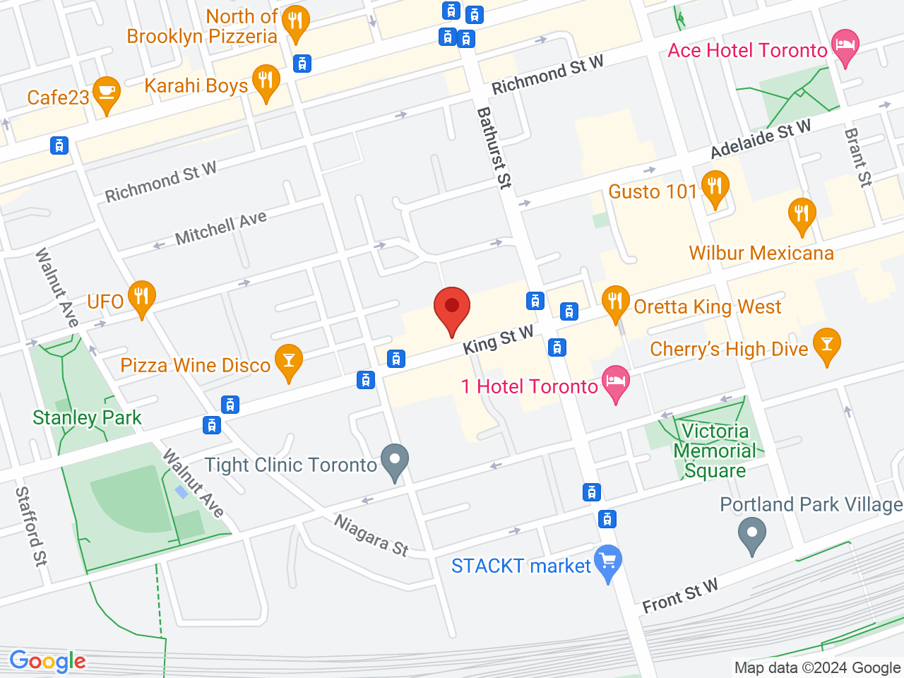 Street map for Spinach Feelz, 720 King Street West, Suite 300, Toronto ON