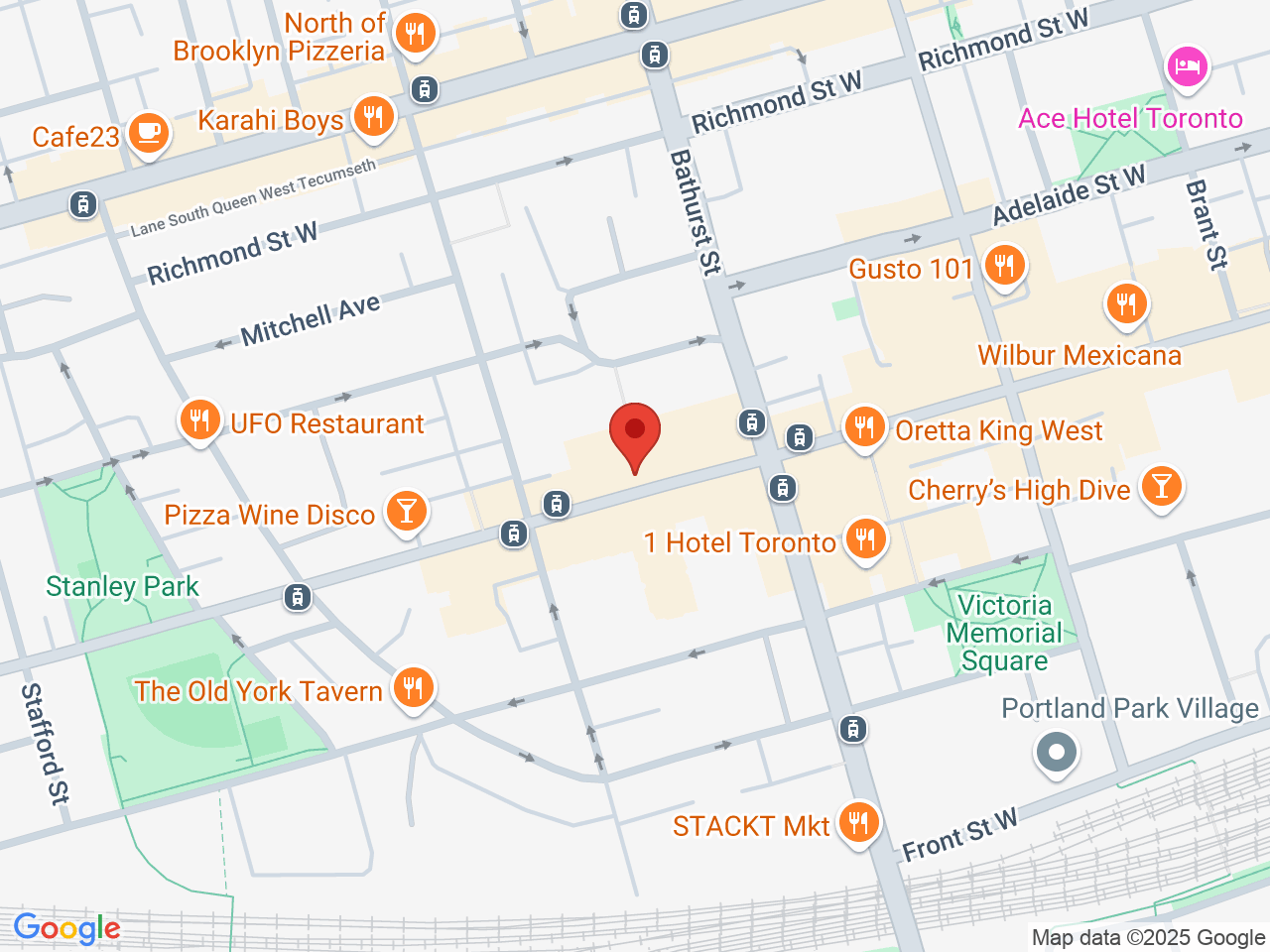 Street map for Spinach Feelz, 720 King Street West, Suite 300, Toronto ON