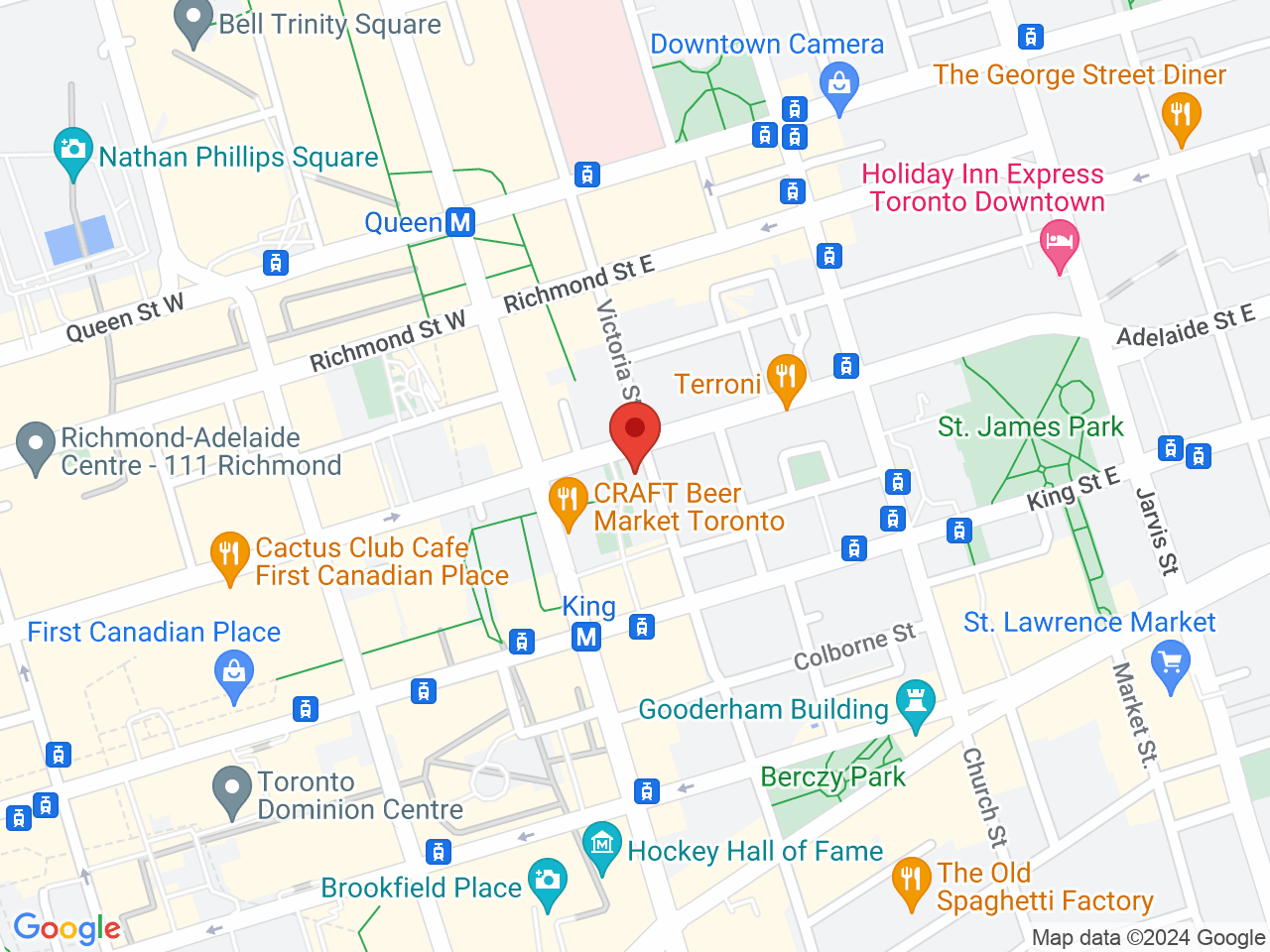 Street map for Busted, 44 Victoria St, Suite 1102, Toronto ON