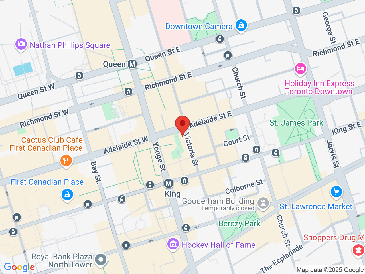 Street map for Busted, 44 Victoria St, Suite 1102, Toronto ON