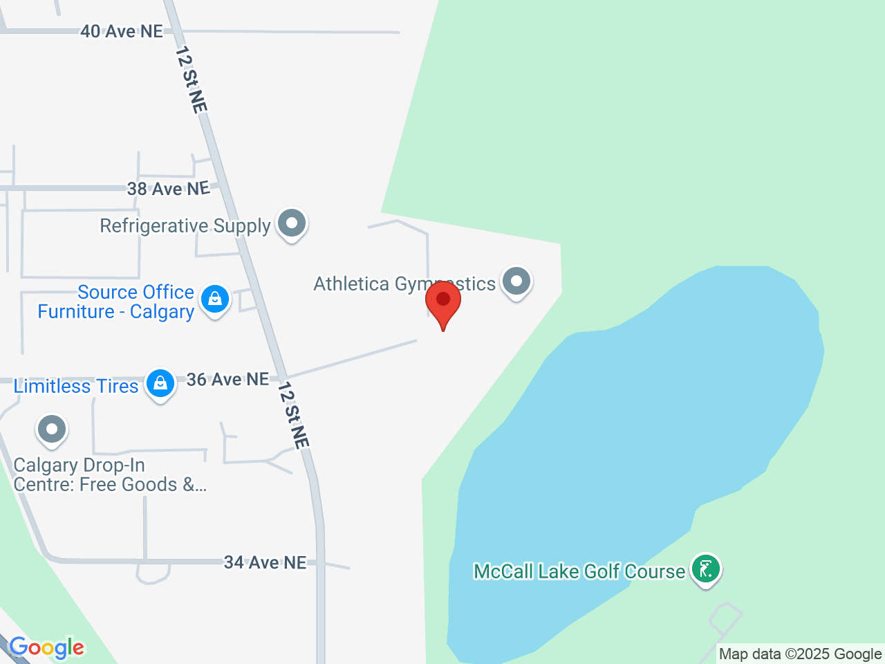 Street map for Northside Grow Co, 1338a 36 Ave NE, Calgary AB