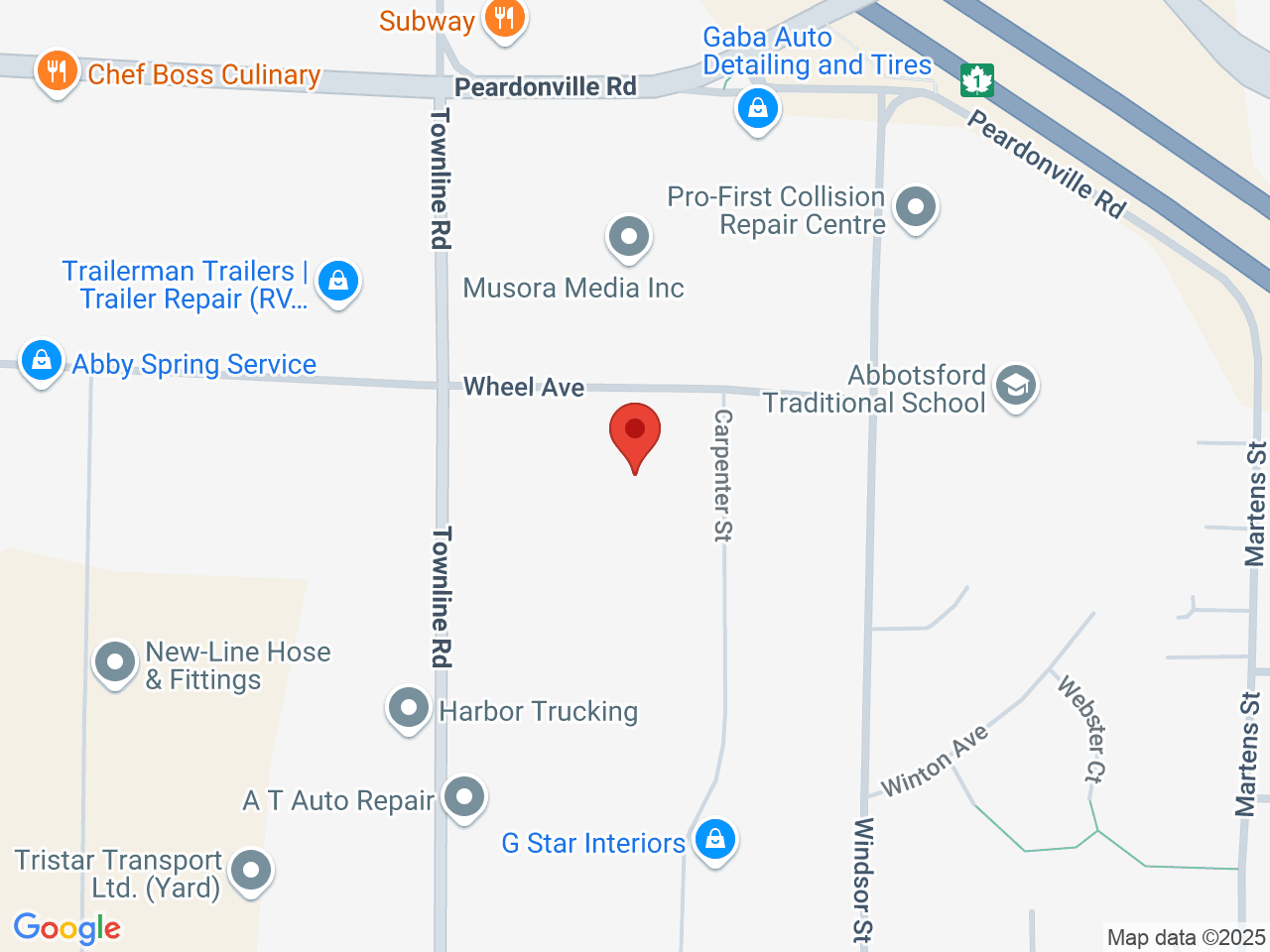 Street map for Phant, 31270 Wheel Ave, Abbotsford BC