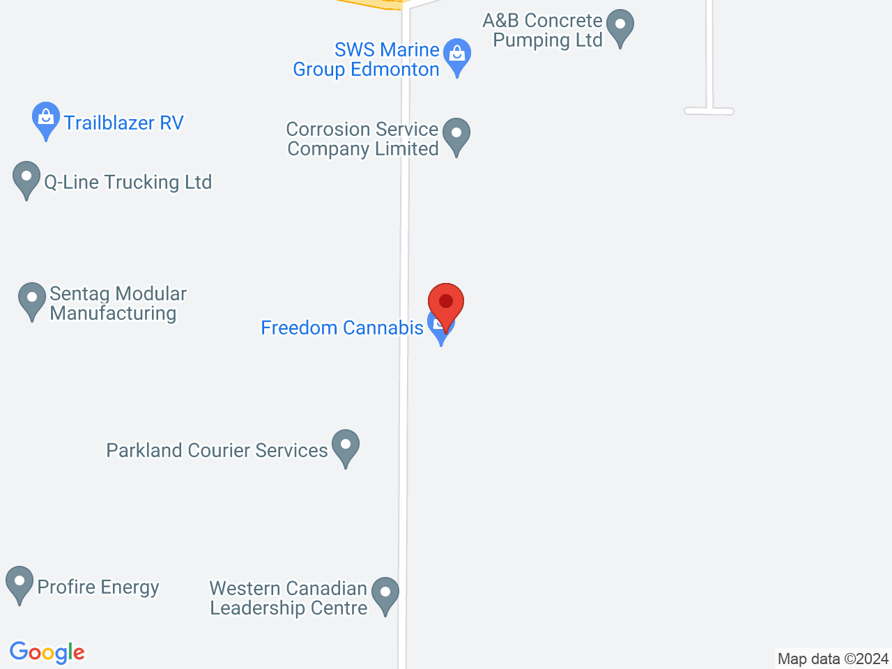 Street map for Freedom Cannabis, 9827 279 St, Acheson AB