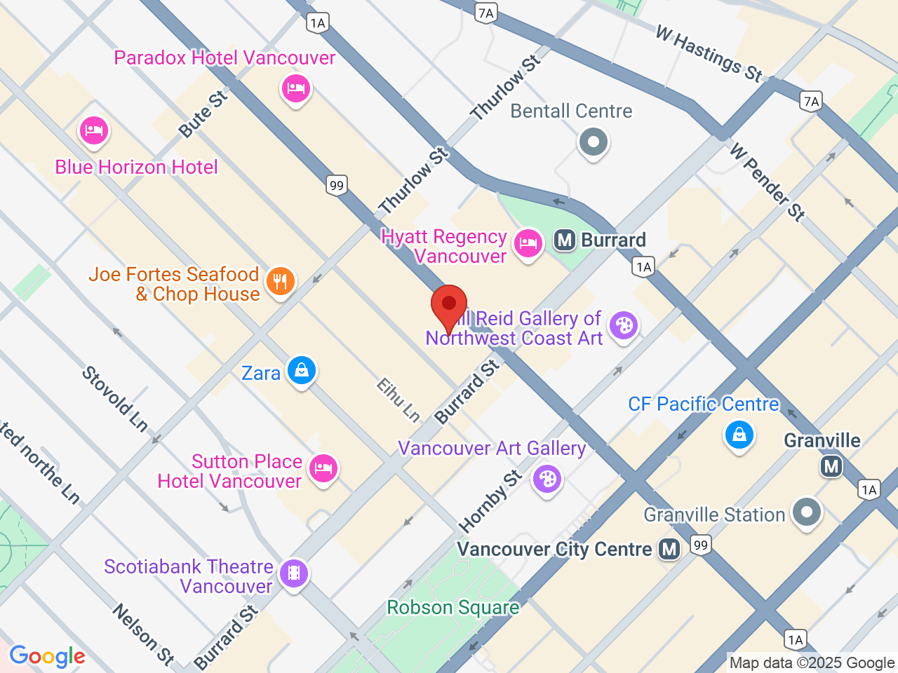 Street map for Lotus, 1030 W Georgia St, Vancouver BC