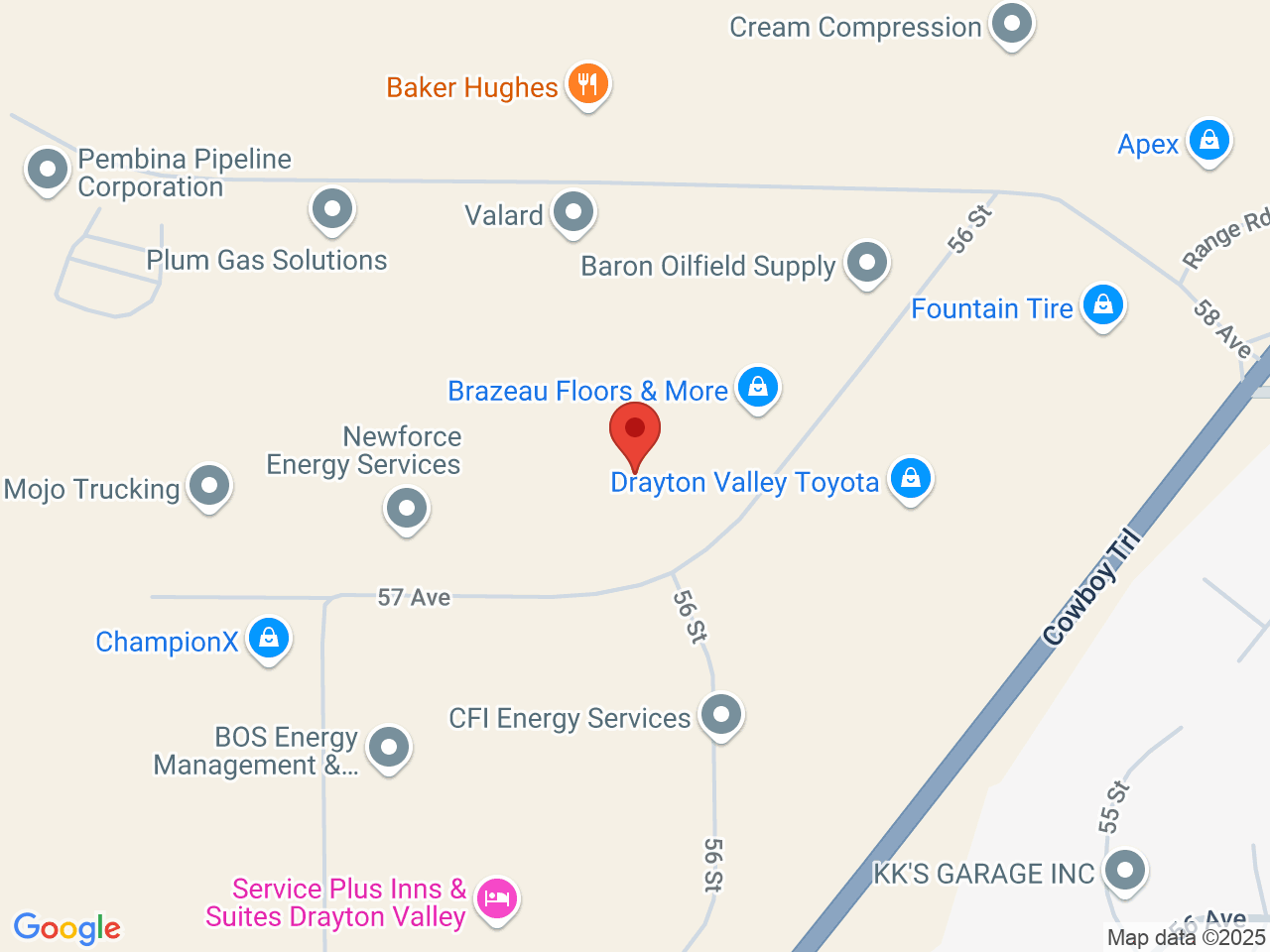 Street map for Next Friday, 5630 56 St, Drayton Valley AB
