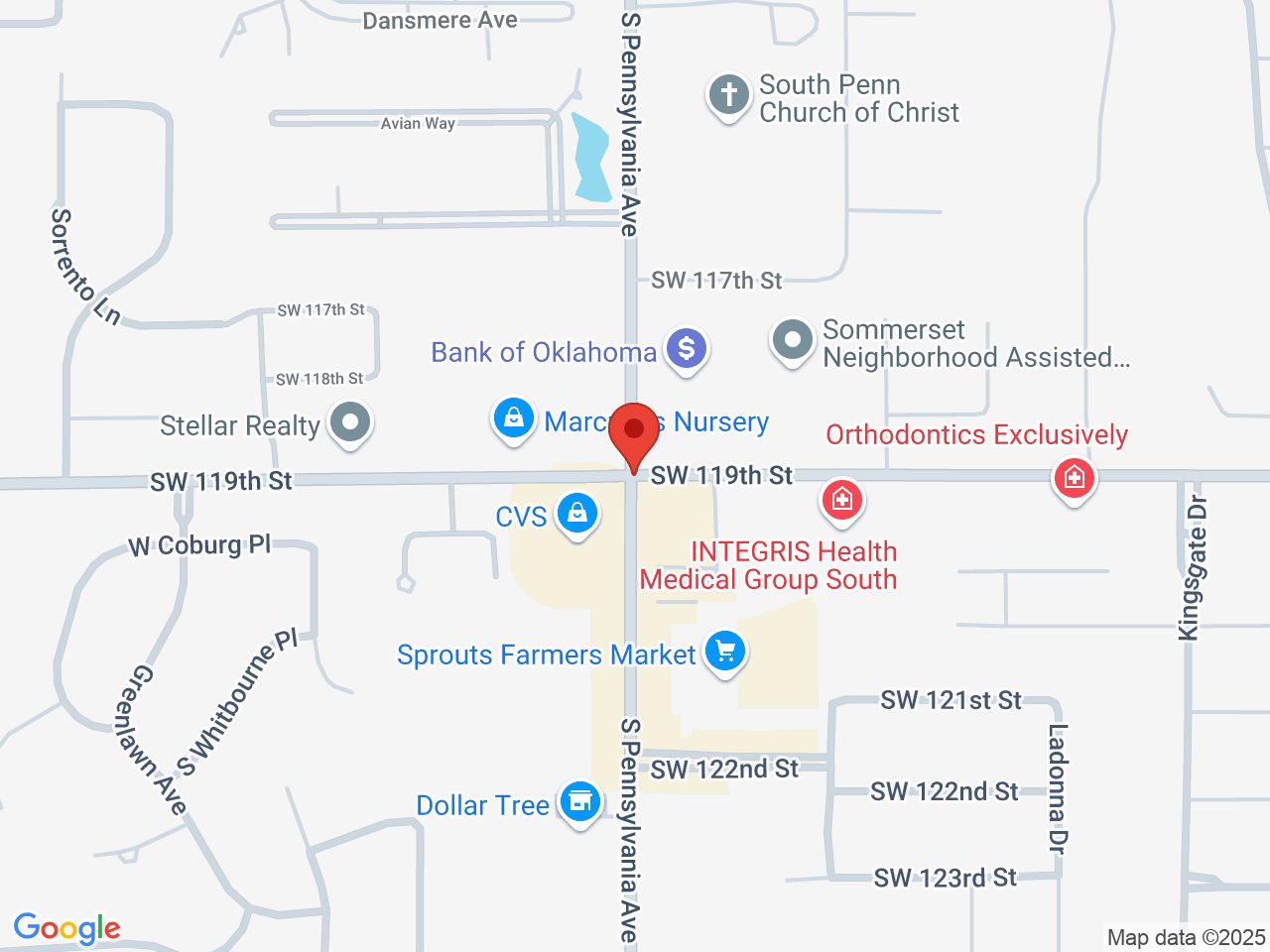 Street map for Fly North, South OKC, Oklahoma City OK