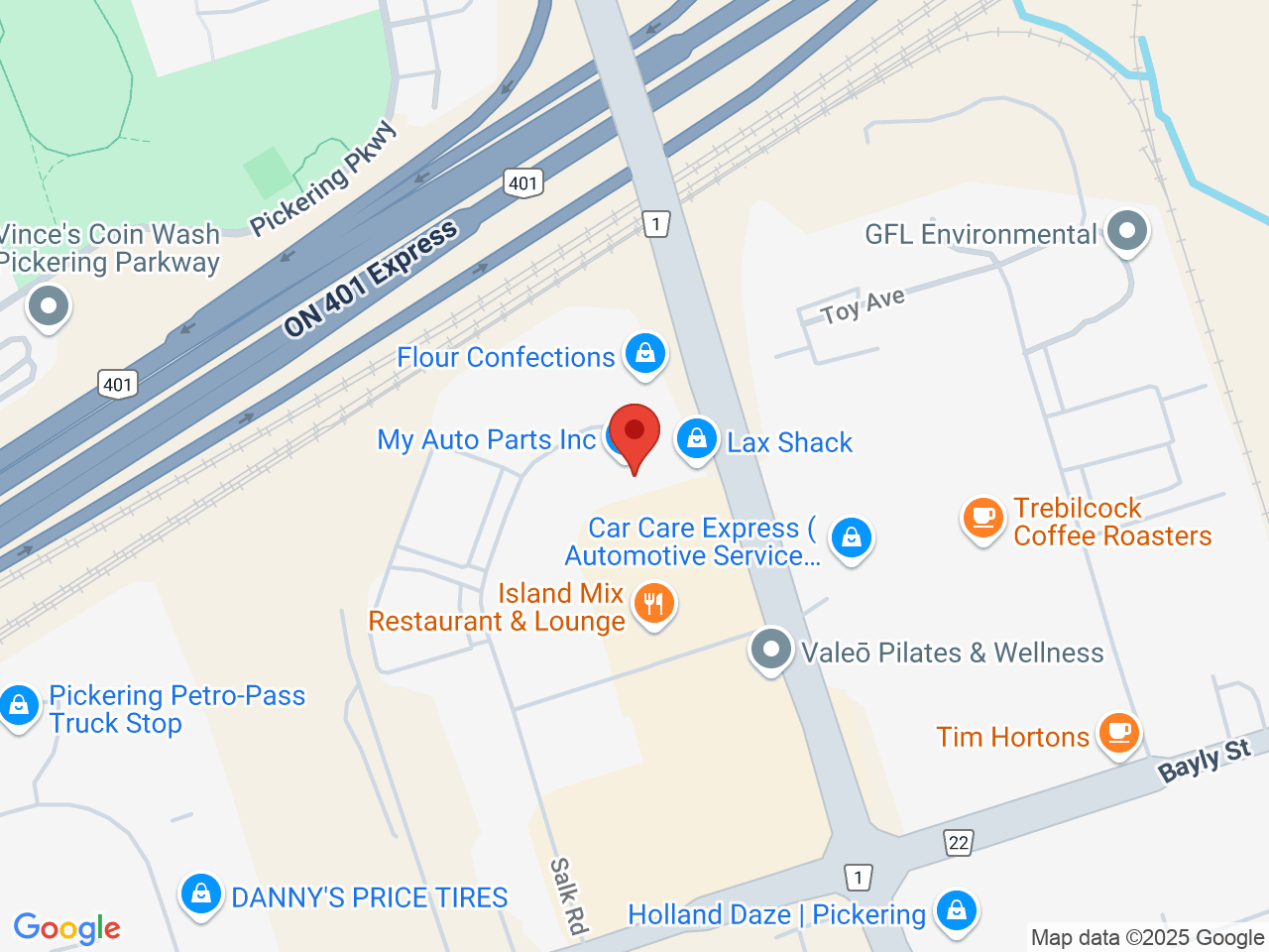 Street map for Happy & Stoned, 1080 Brock Rd., Pickering ON