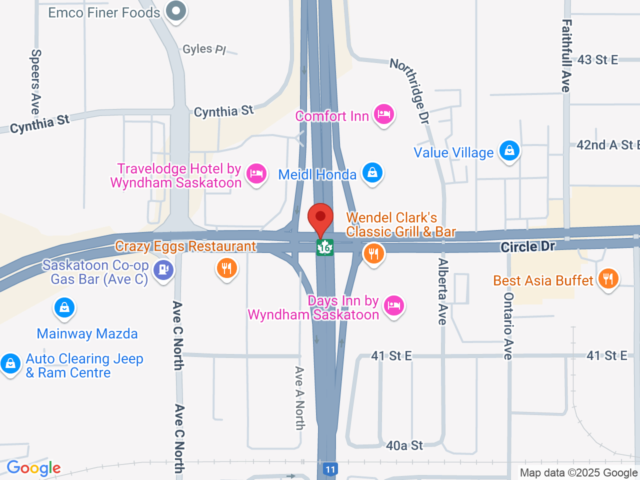 Street map for DiscoFSH, Corman Park No. 344, Saskatoon SK