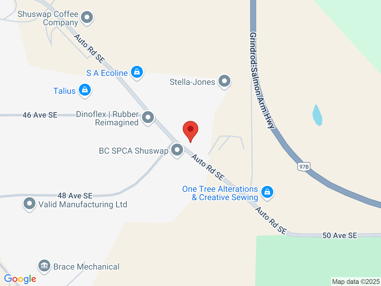 Street map for slerp., 5851 Auto Rd, Salmon Arm BC