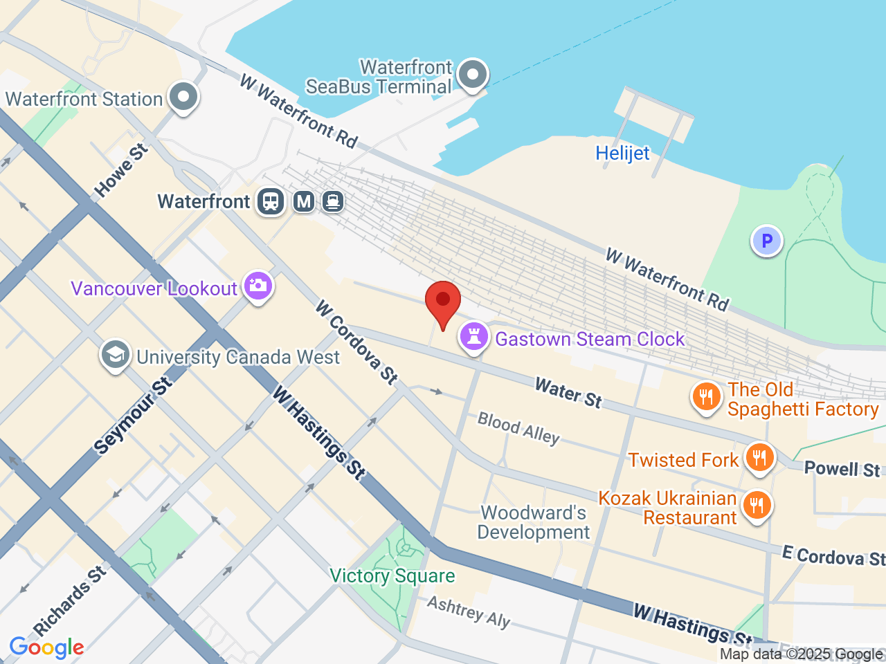 Street map for Aviator Cannabis, 321 Water St #330, Vancouver BC