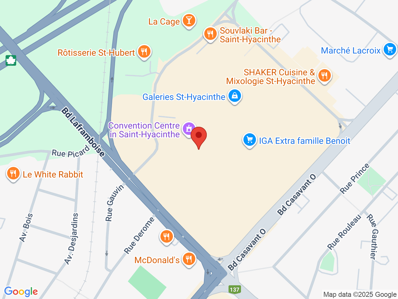 Street map for Spectre, 1355 Daniel- Johnson Ouest, Saint-Hyacinthe QC