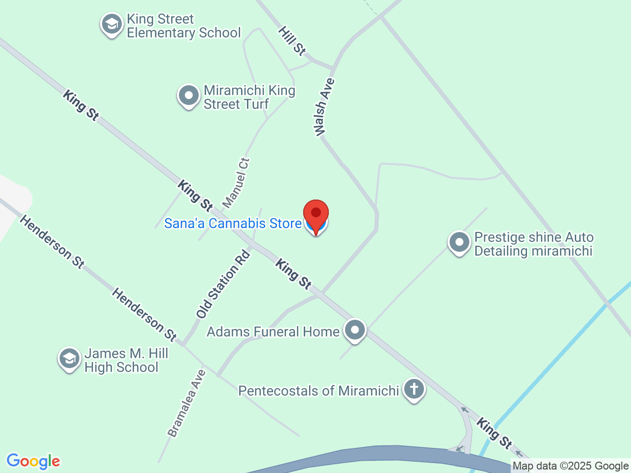 Street map for Green Rose Seeds, 123 King St, Miramichi NB