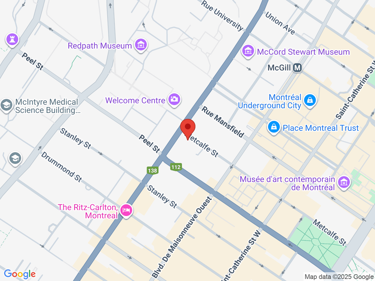 Street map for Connoisseur Culture, 1010 Sherbrooke St West Ste 1800, Montreal QC