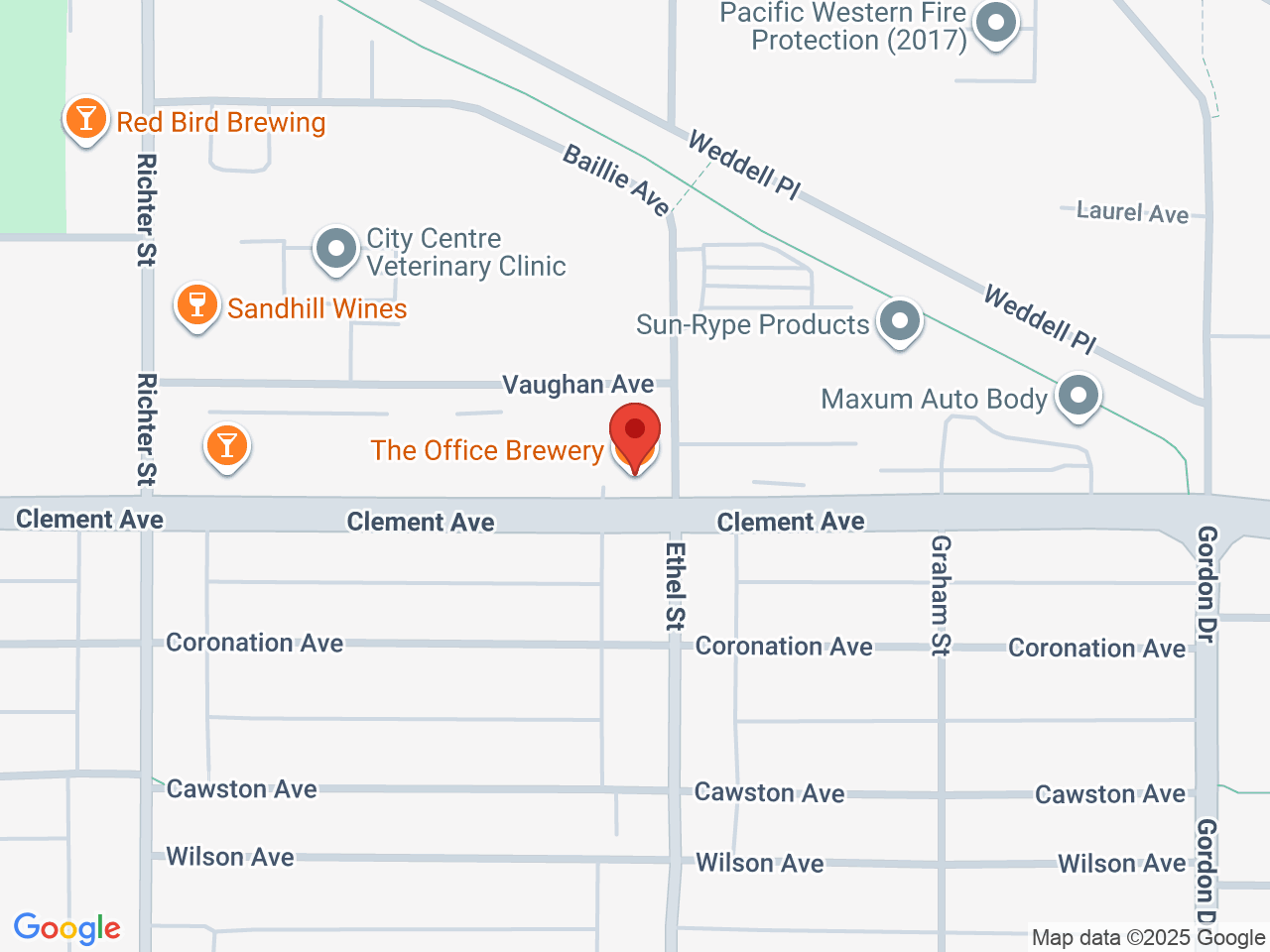 Street map for Punchy's, 303-890 Clement Ave, Kelowna BC