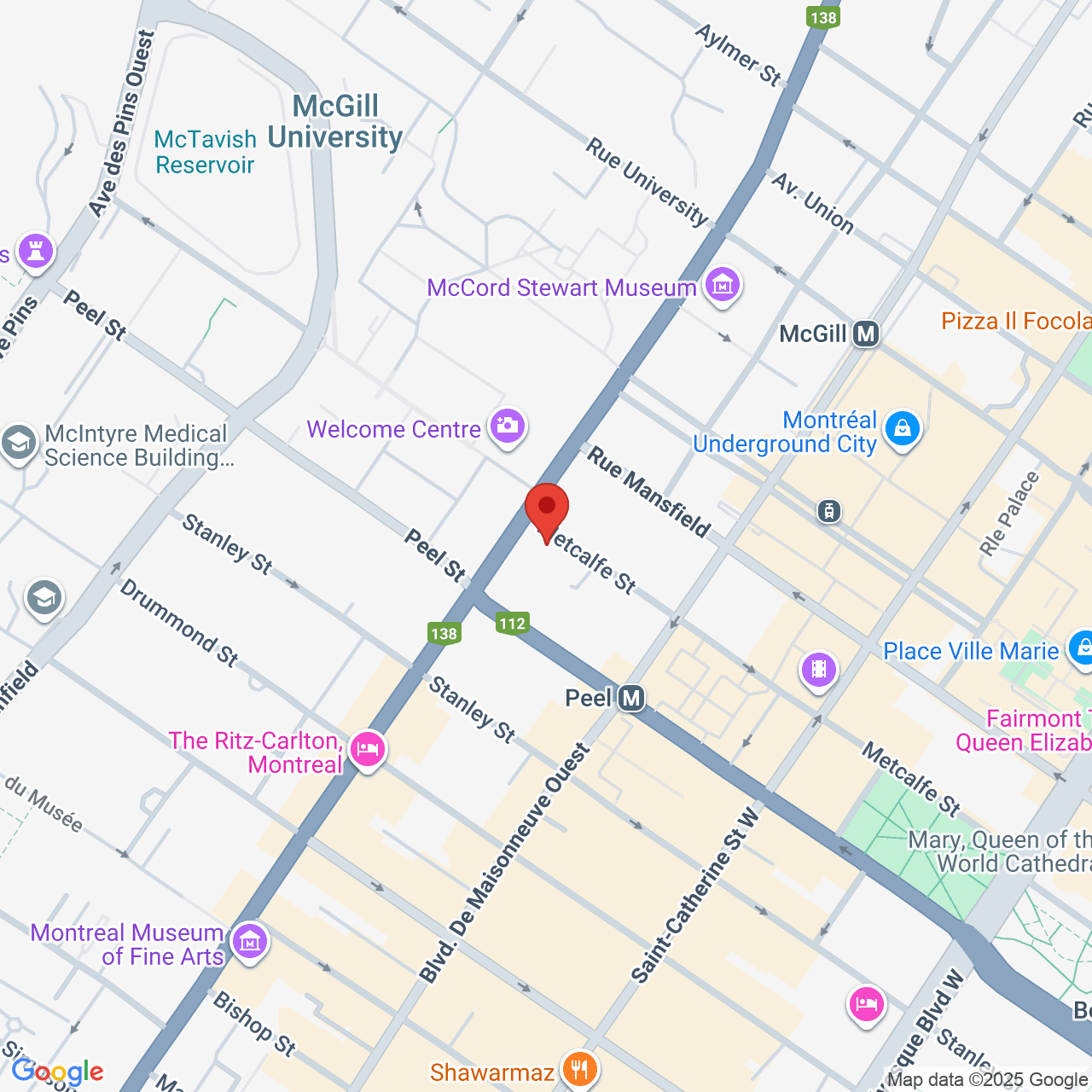 Street map for Milly, 1010 Sherbrooke St West Ste 1800, Montreal QC