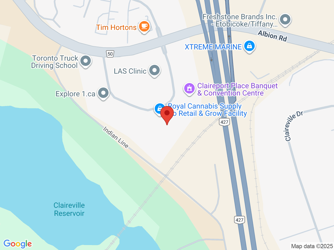 Street map for DRK Supply, 105 Claireport Cres, Etobicoke ON