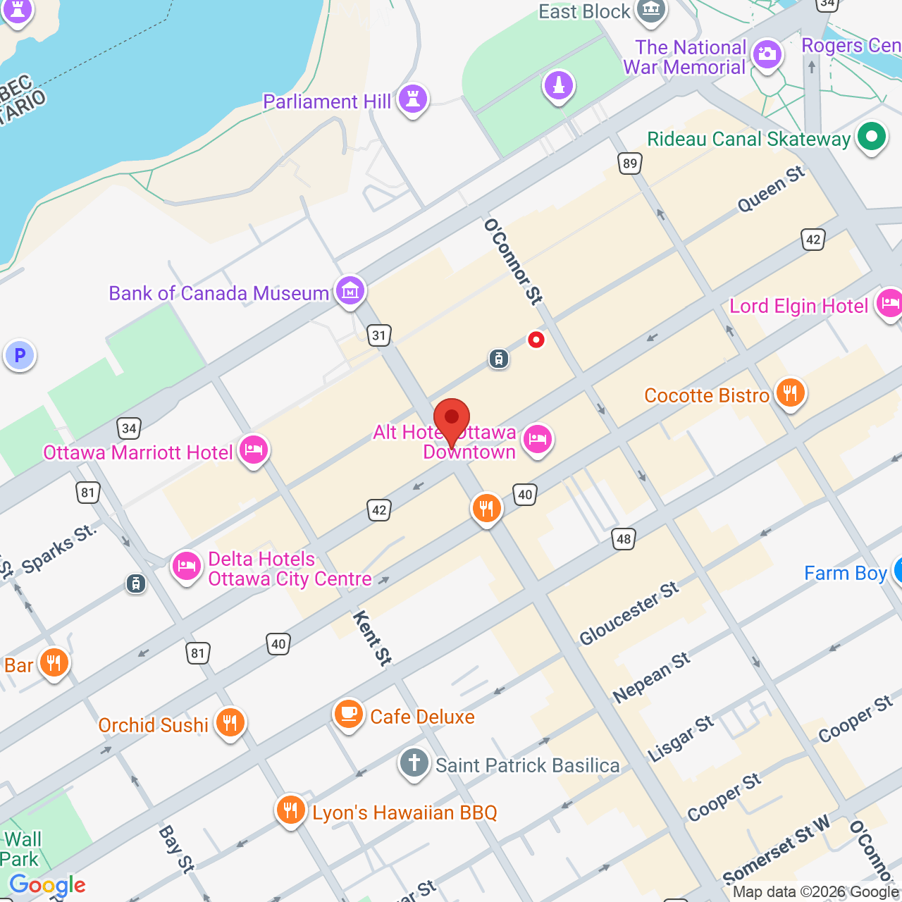 Street map for The Oz Store, PO Box 41185, Ottawa ON