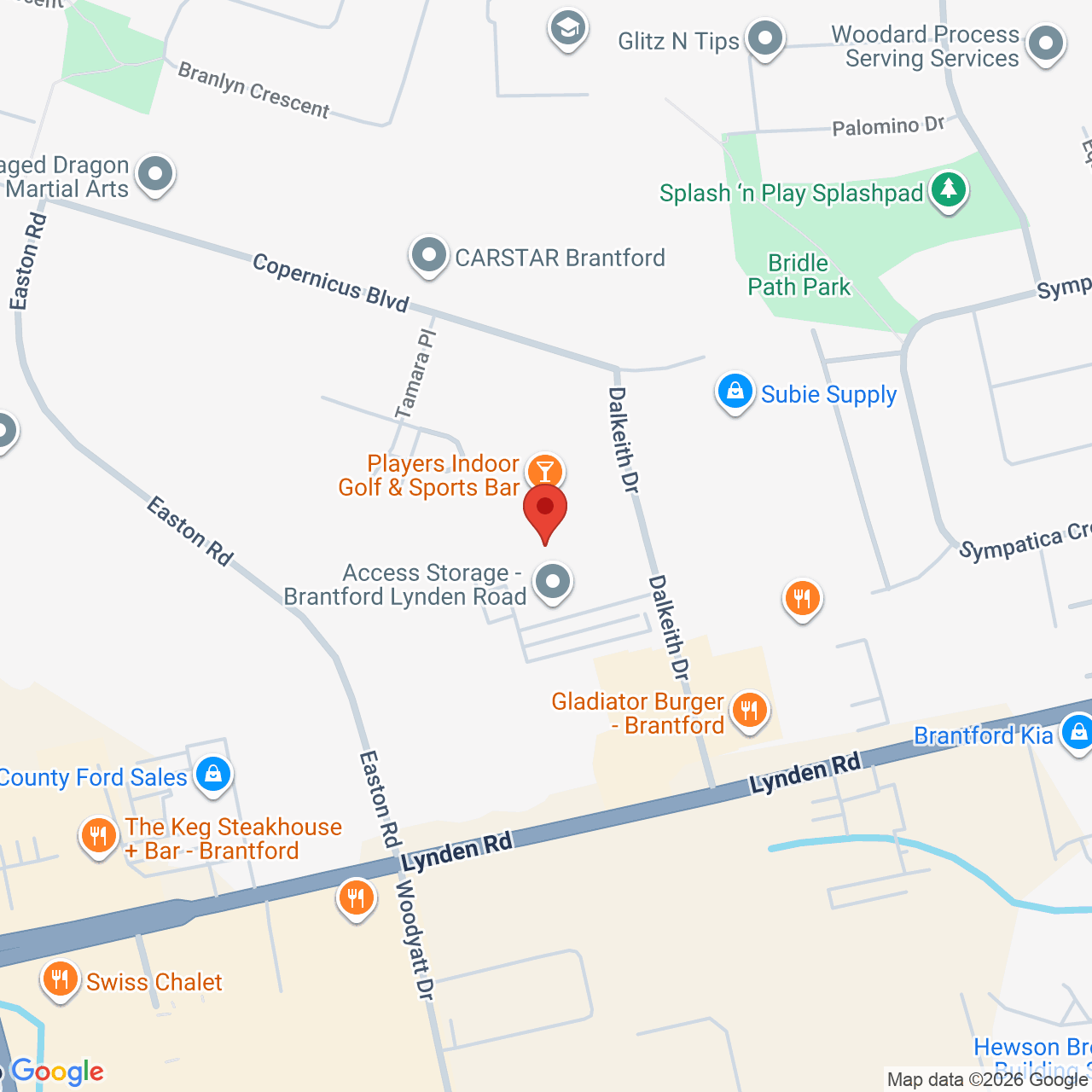 Street map for Superbud, 13, 45 Dalkeith Dr, Brantford ON