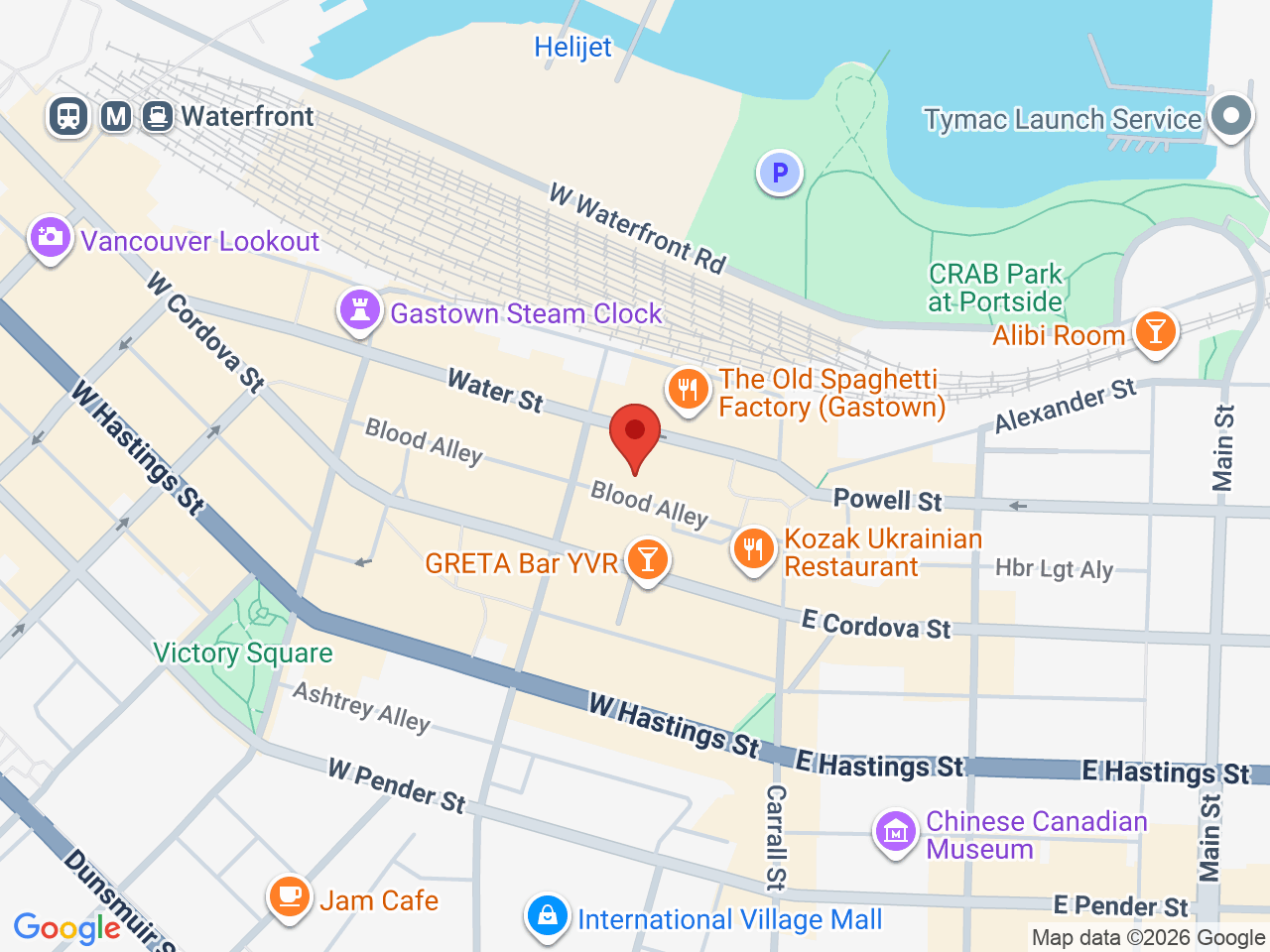 Street map for Yard, 68 Water St, Vancouver BC