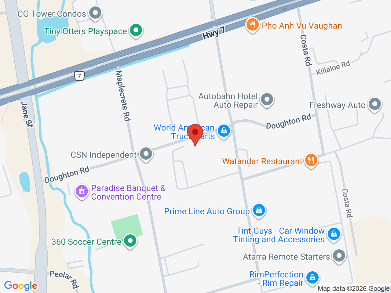 Street map for DreamCo, 176 Creditstone Rd, Unit 2, Vaughan ON