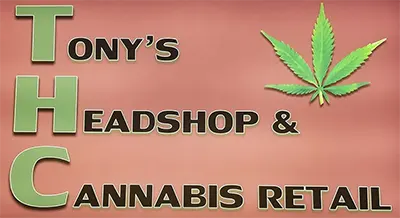 Logo for Tony's Headshop and Cannabis Retail